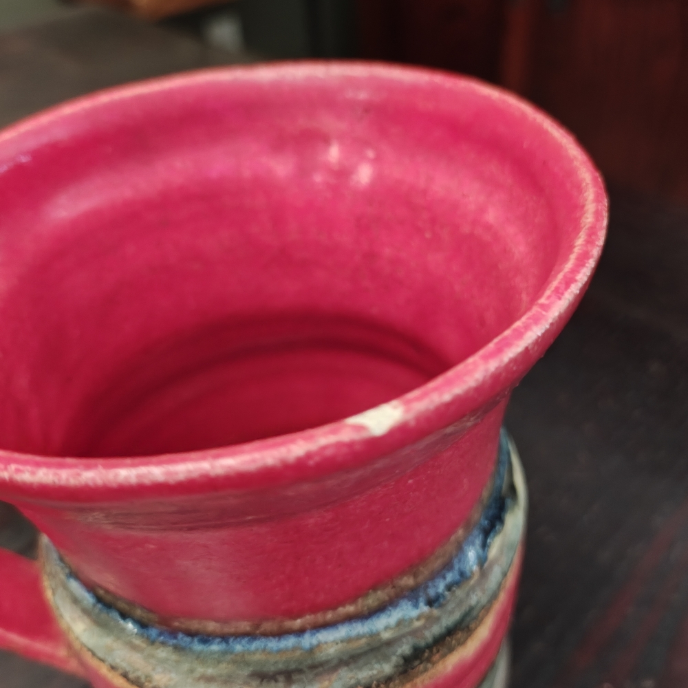 Handcrafted Pink Ceramic Mug - Picture 3 of 5